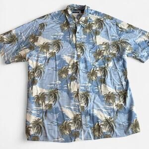 Puritan Men's Large Hawaiian Short Sleeve Shirt Tropical Pattern